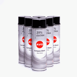 Zeige Details für AVO schwarz glänzend Lackspray 6 x 500ml Bild von AVO schwarz glänzend Lackspray 6 x 500ml