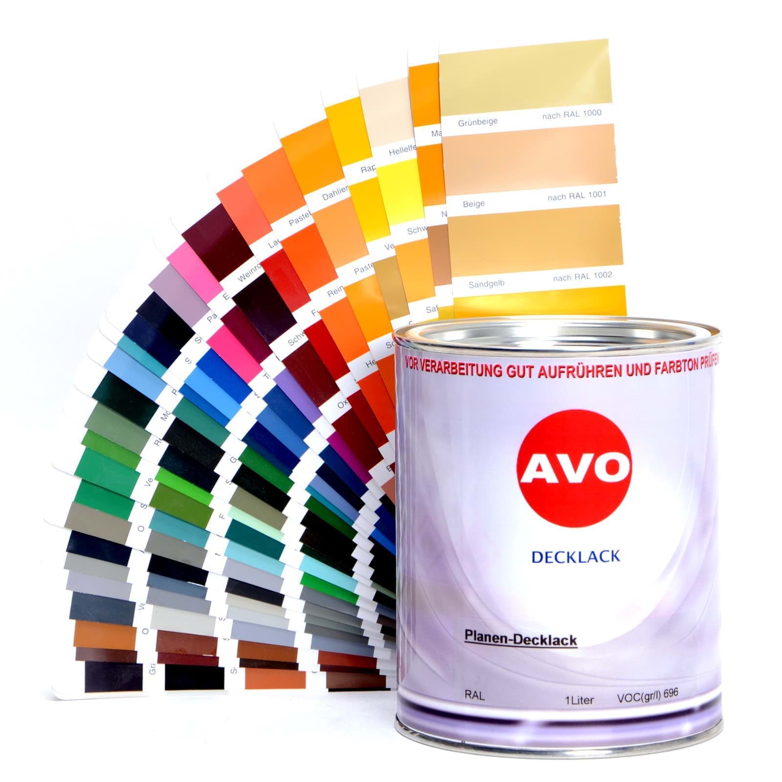 Изображение AVO 1K PVC Planenfarbe Planenlack RAL 3020 für LKW Planen und Anhängerplanen aus PVC 