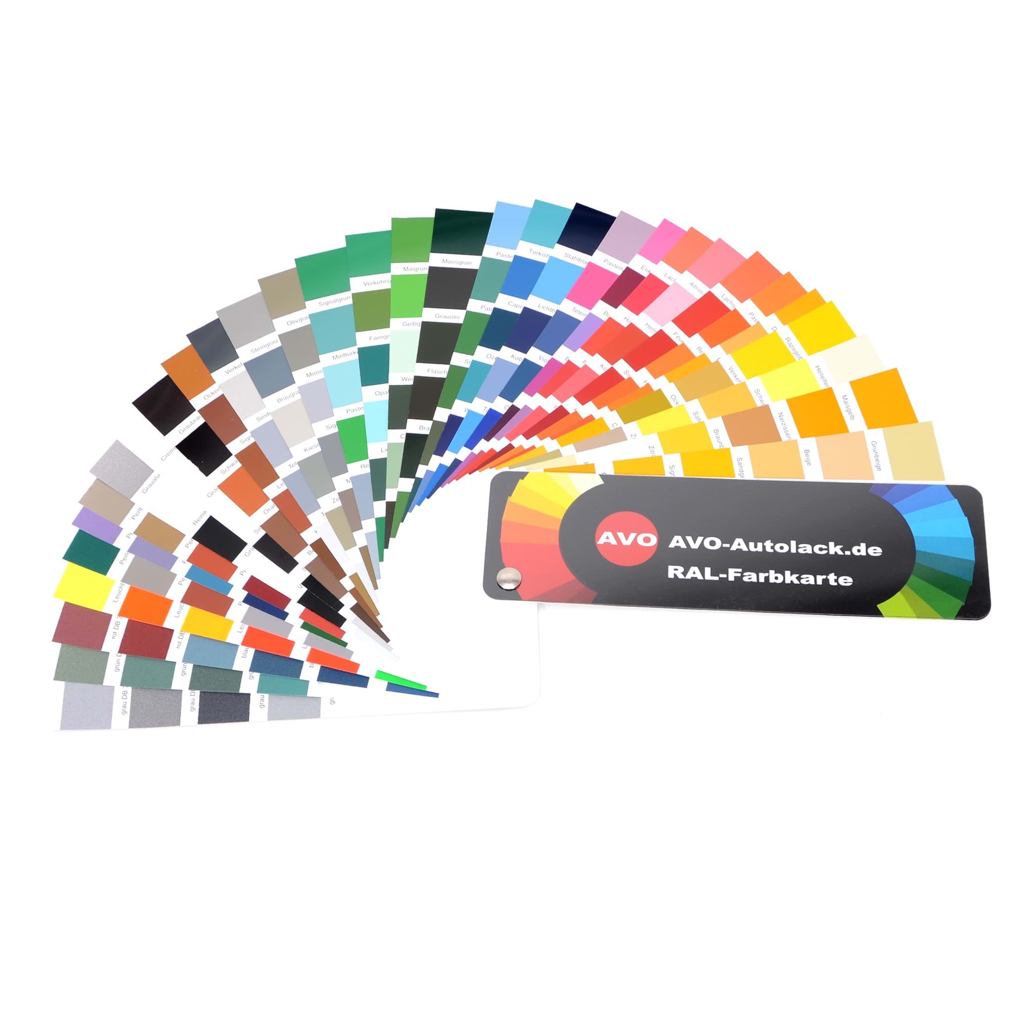 Afbeelding van RAL Farbkarte, Farbfächer nach RAL mit Perlfarben Leucht und DB Farbtöne 230 Farben
