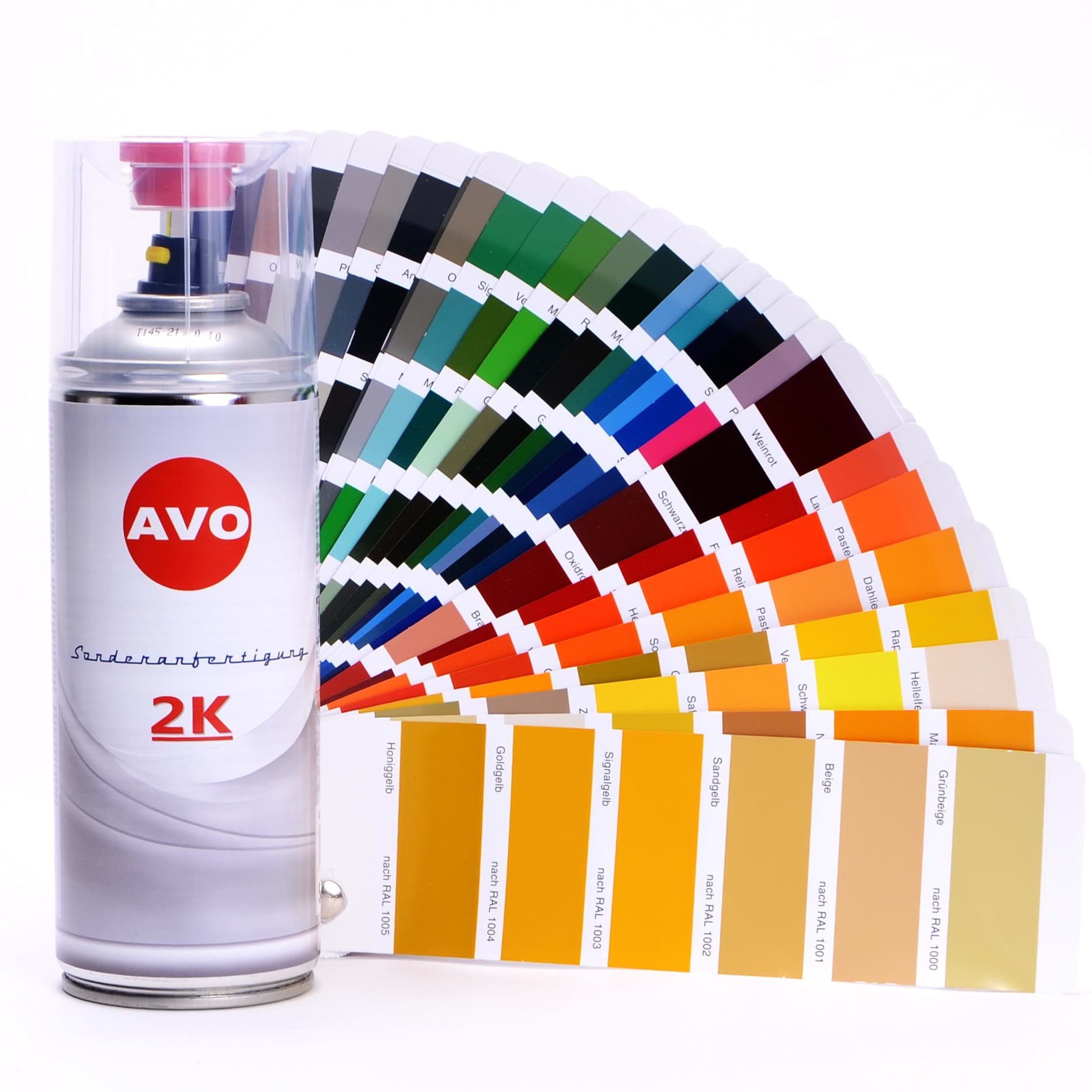 RAL 6000 - RAL 6019 AVO 2K Autolack Spraydose 400ml in RAL Farbe hochglänzend  resmi