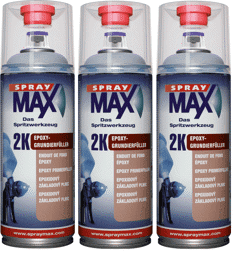 Zeige Details für SprayMax 2K Epoxy-Grundierfüller grau Spray 3 x  400ml Bild von SprayMax 2K Epoxy-Grundierfüller grau Spray 3 x  400ml