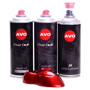 AVO Effektlack Set Candy Color Devils Red Lasur mit 2K Klarlack resmi