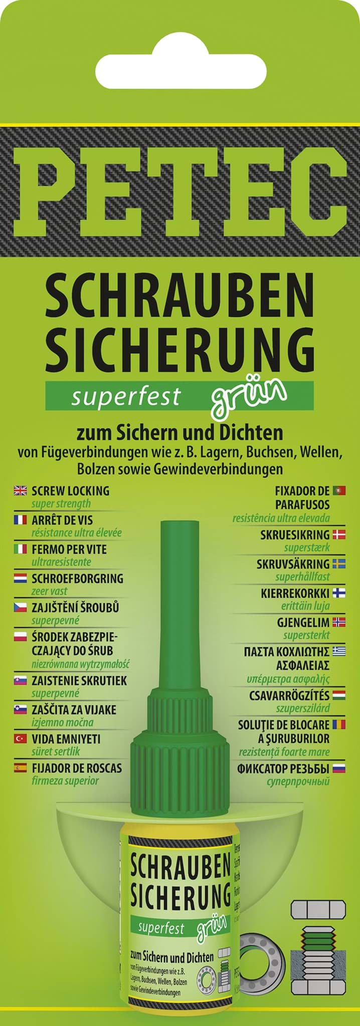 Afbeelding van Petec Schraubensicherung superfest 5g grün SB-Karte