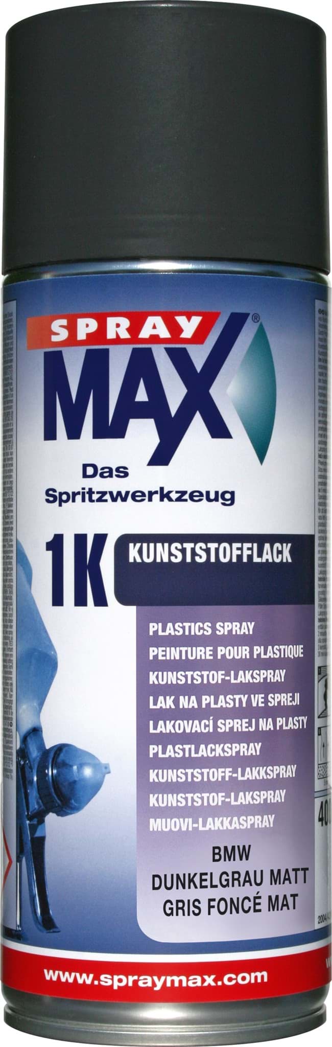 Afbeelding van SprayMax 1K Kunststofflack BMW dunkelgrau