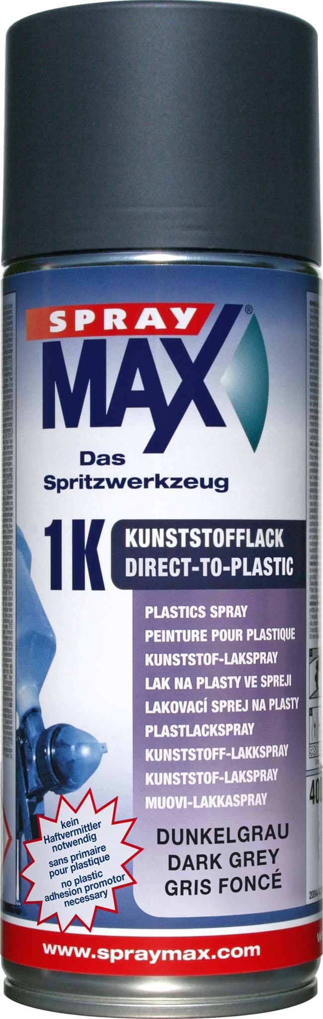 Afbeelding van SprayMax 1K DTP-Kunststofflack Dunkelgrau 400ml 680044
