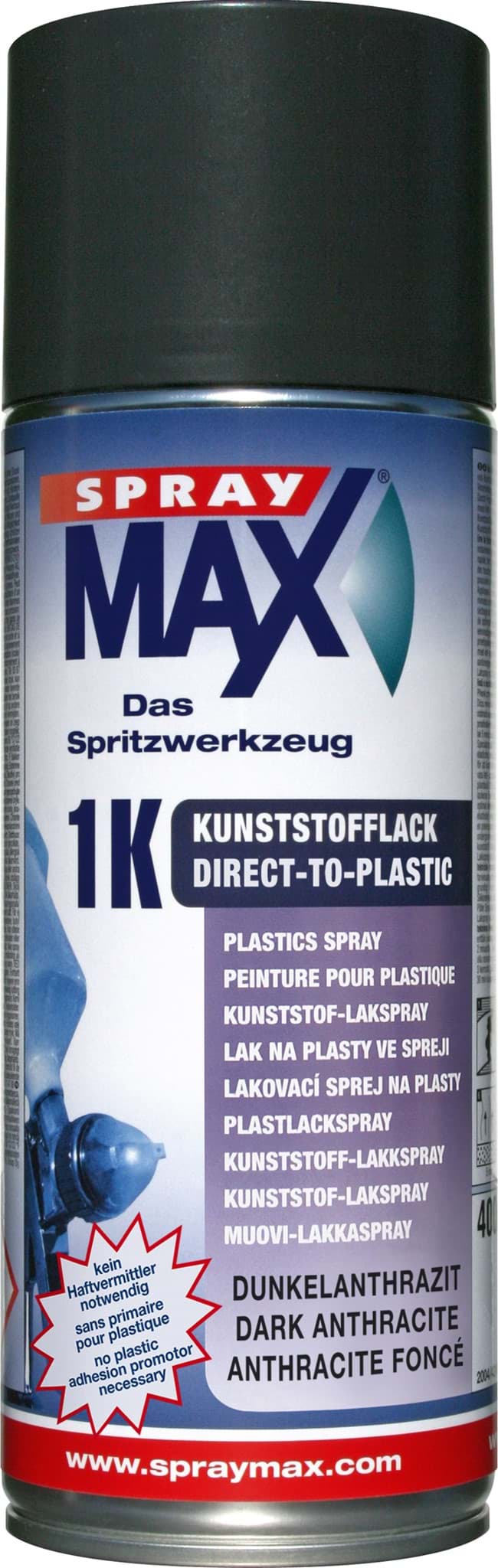 Afbeelding van SprayMax 1K DTP-Kunststofflack Dunkelanthrazit 400ml 680045