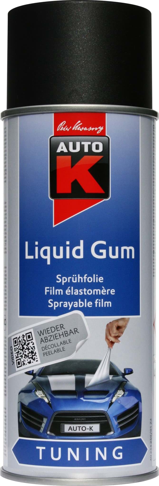 Изображение AutoK Liquid Gum Sprühfolie schwarz matt 400ml Abziehlack Folienlack, Felgenfolie, 233250