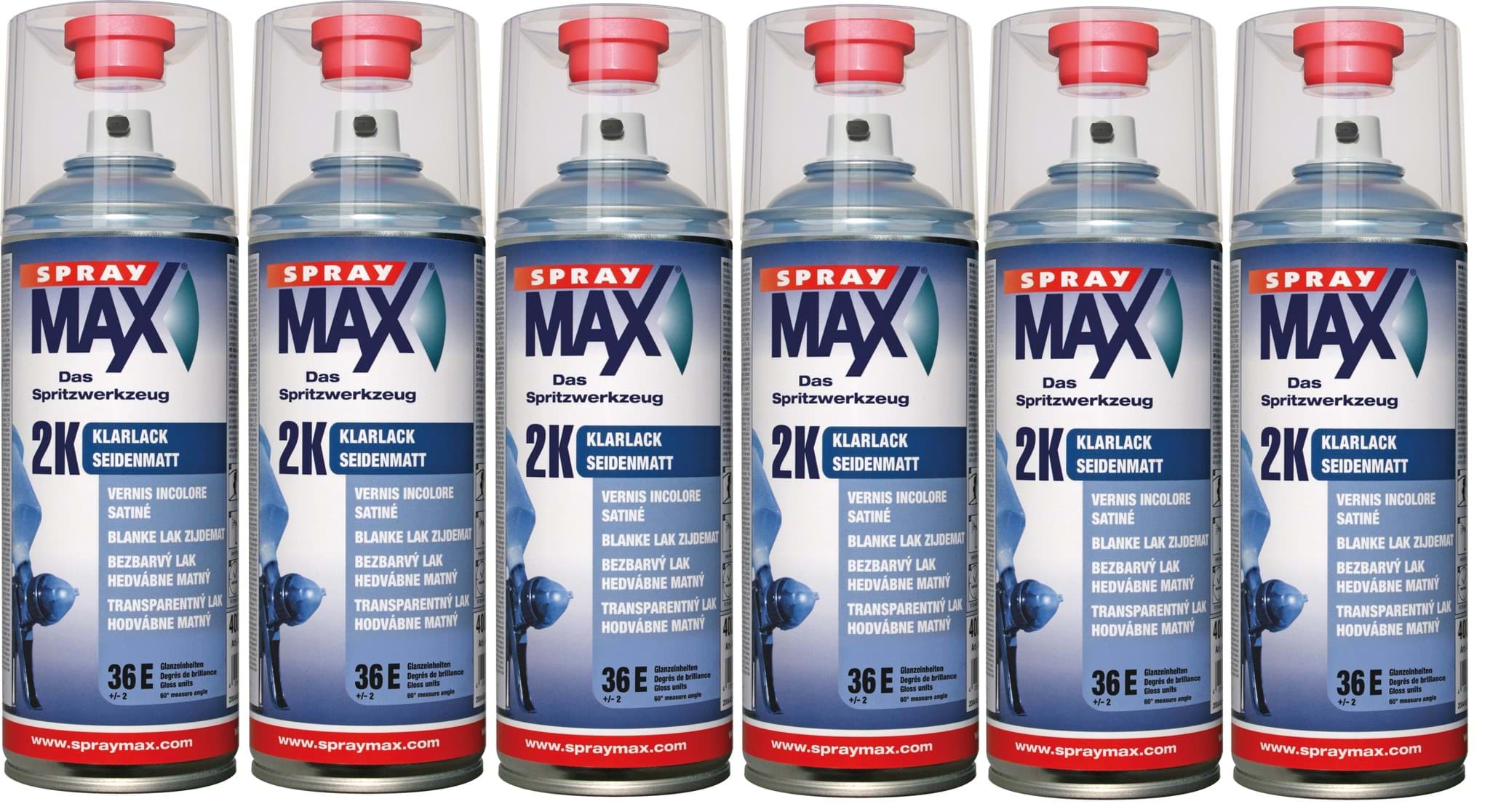SprayMax 2K Klarlack seidenmatt 6 x 400ml  680067    resmi