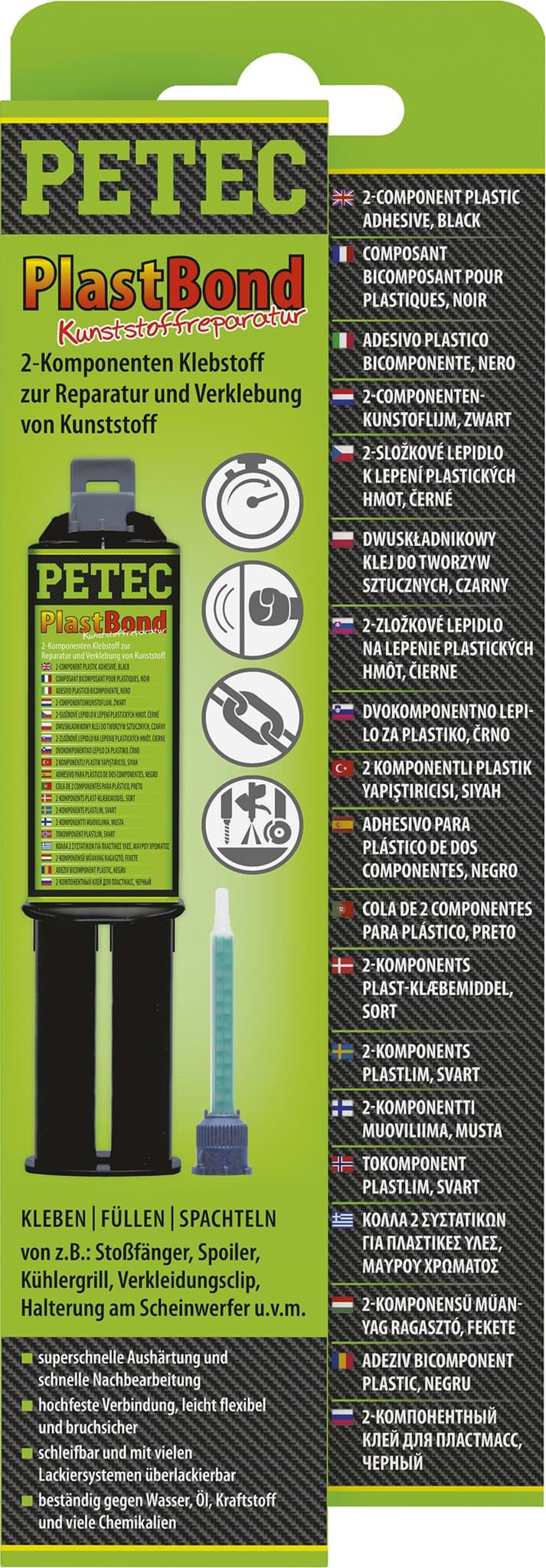 Изображение Petec PlastBond 2-Komponenten Hochleistungskleber für Kunststoff 24ml
