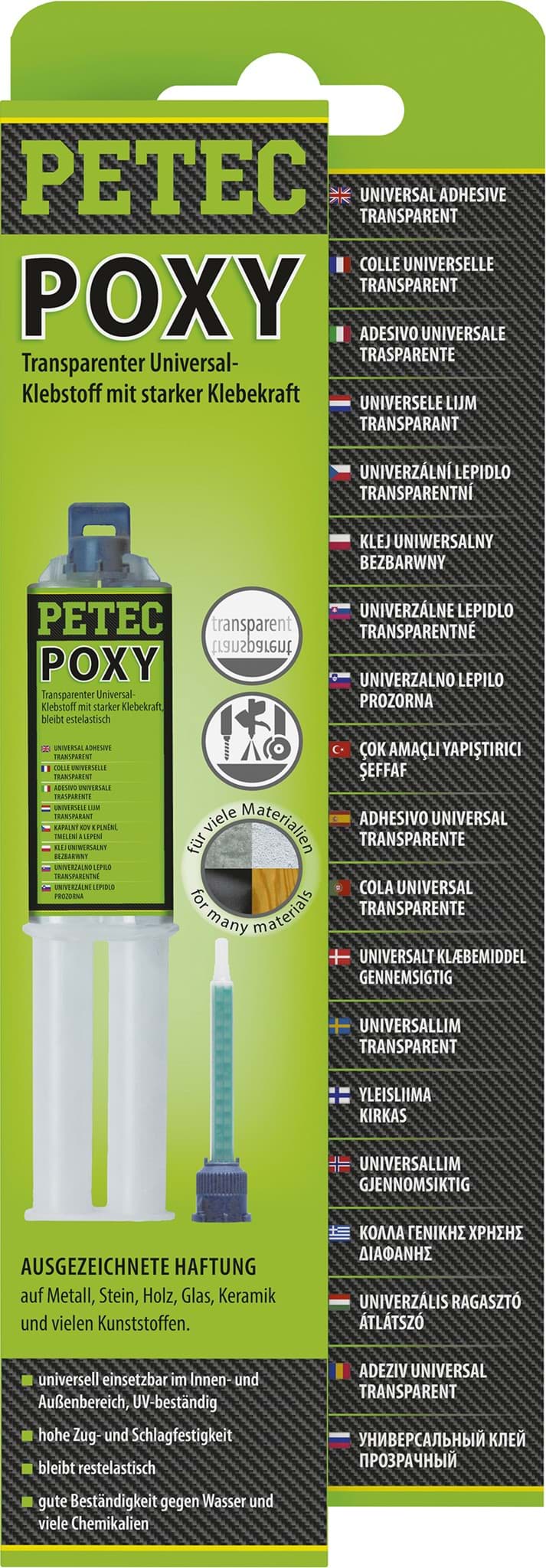 Petec Poxy 2-Komponenten Epoxydharz Kleber 24ml Universalkleber resmi