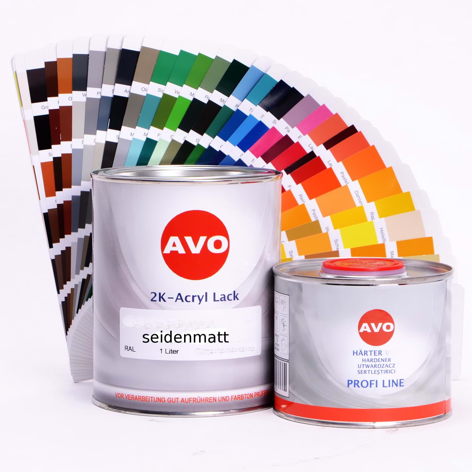 AVO 2K Autolack Seidenmatt Set 1,5 Liter in RAL Farbe resmi