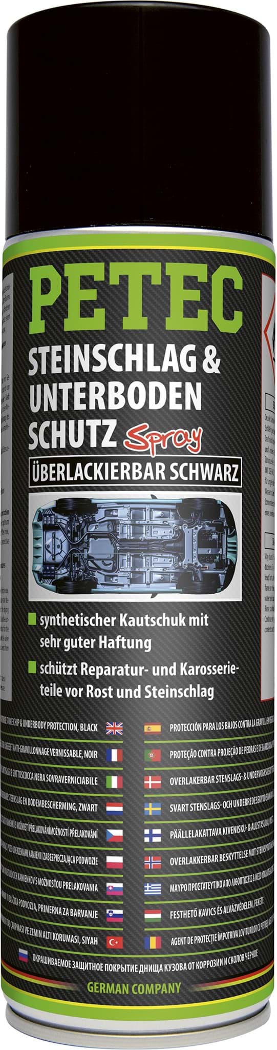 Afbeelding van Petec Steinschlagschutz Unterbodenschutz Spray 500ml UBS schwarz überlackierbar