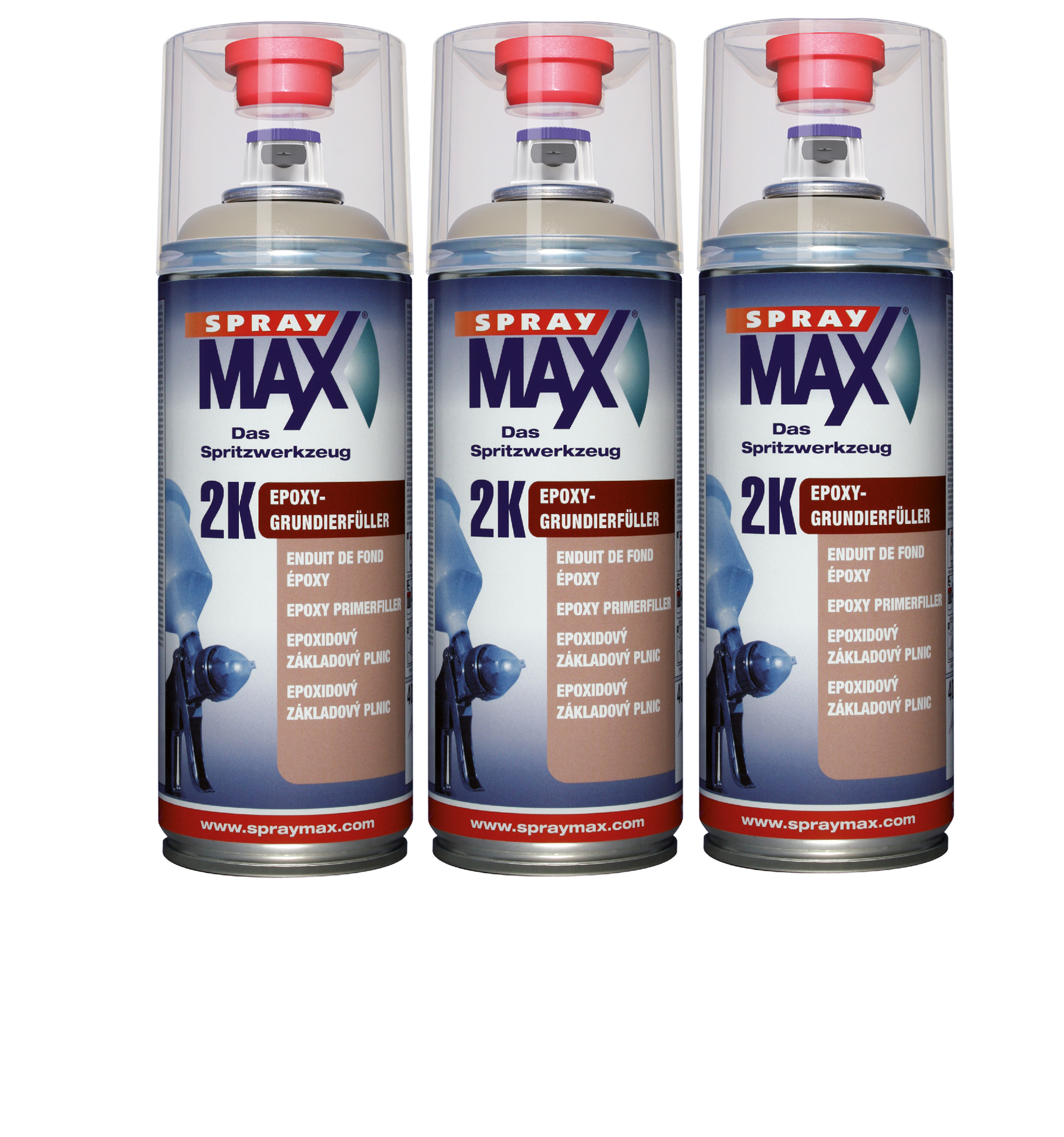 Afbeelding van SprayMax 2K Epoxy-Grundierfüller beige Spray 3 x 400ml