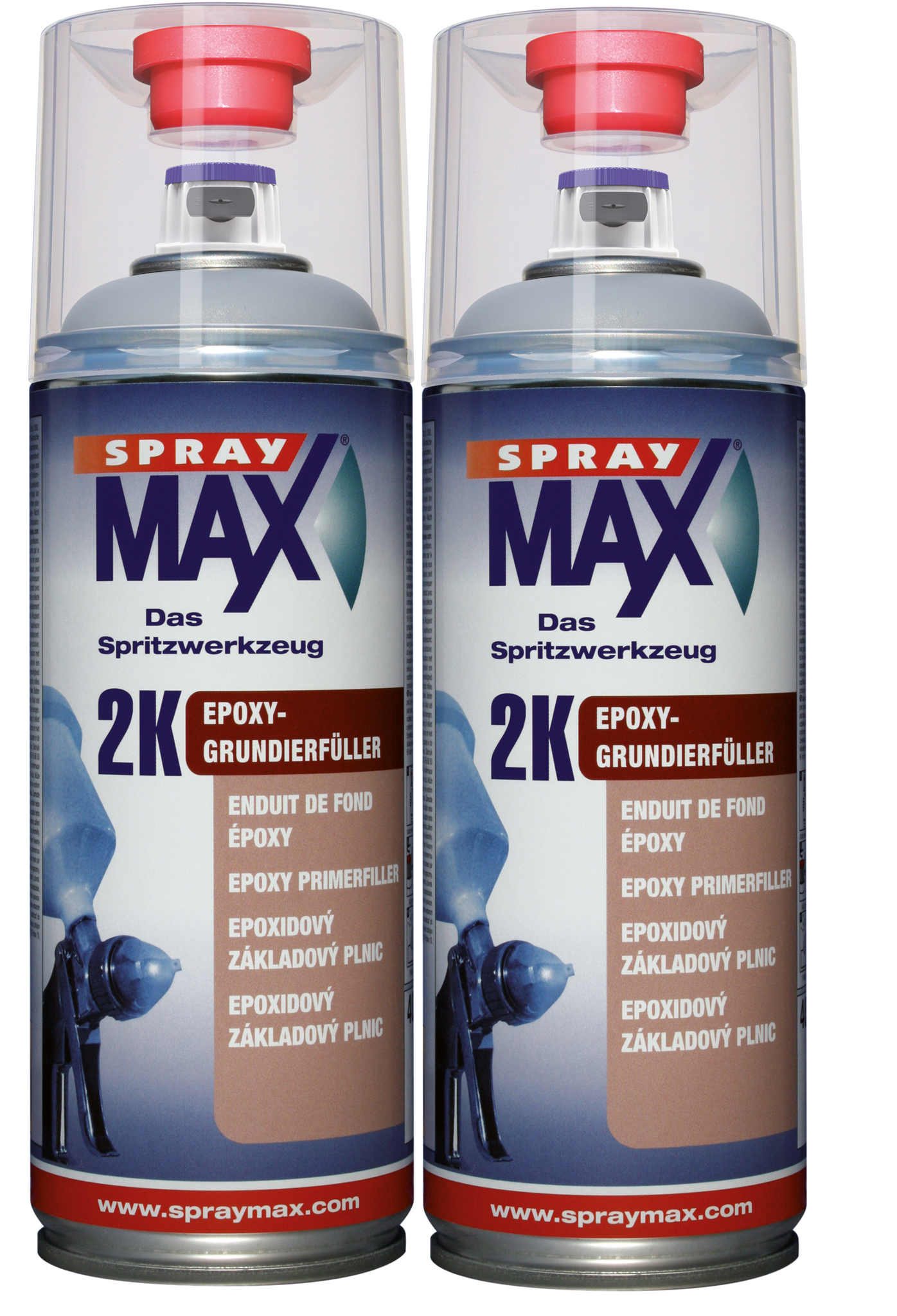 SprayMax 2K Epoxy-Grundierfüller grau Spray 2 x  400ml 680033 resmi