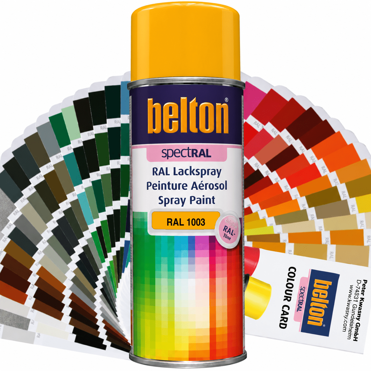 belton SpectRAL Lackspray RAL 1003 Signalgelb hochglänzend 324199 – 400 ml RAL-Farbspray für Innen & Außen