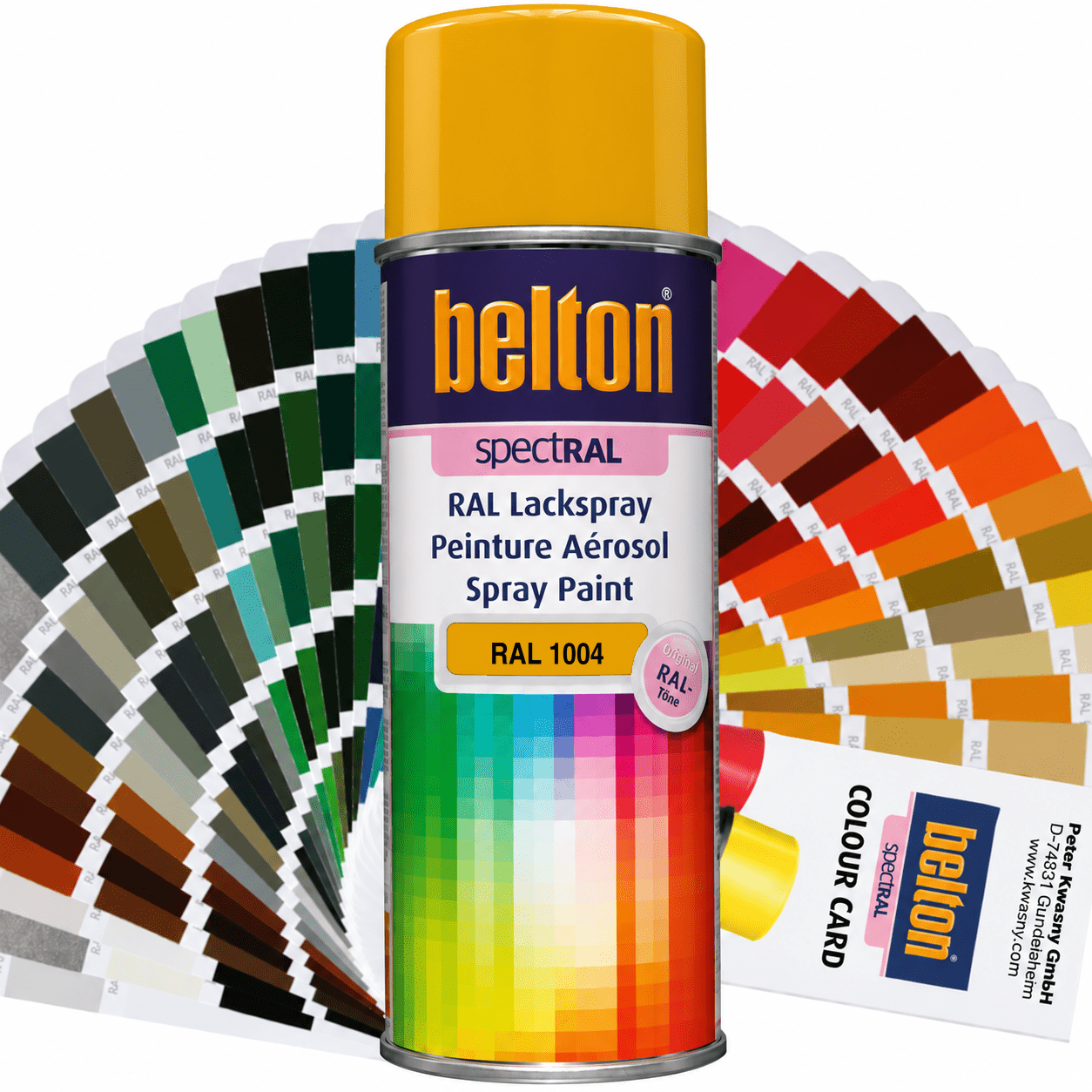 belton SpectRAL Lackspray RAL 1004 Goldgelb hochglänzend 324005 – 400 ml RAL-Farbspray für Innen & Außen