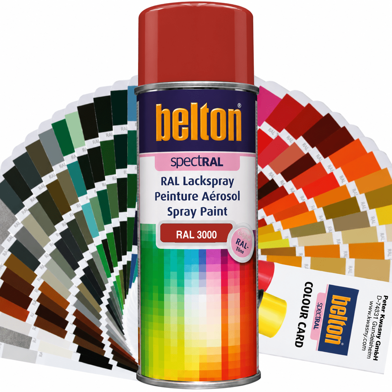 belton SpectRAL Lackspray RAL 3000 Feuerrot hochglänzend 324040 – 400 ml RAL-Farbspray für Innen & Außen