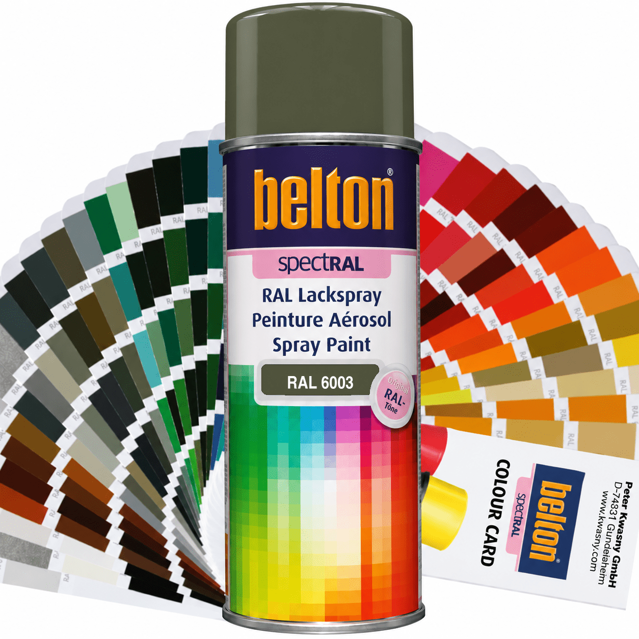 belton SpectRAL Lackspray RAL 6003 Olivgrün hochglänzend 324098 – 400 ml RAL-Farbspray für Innen & Außen