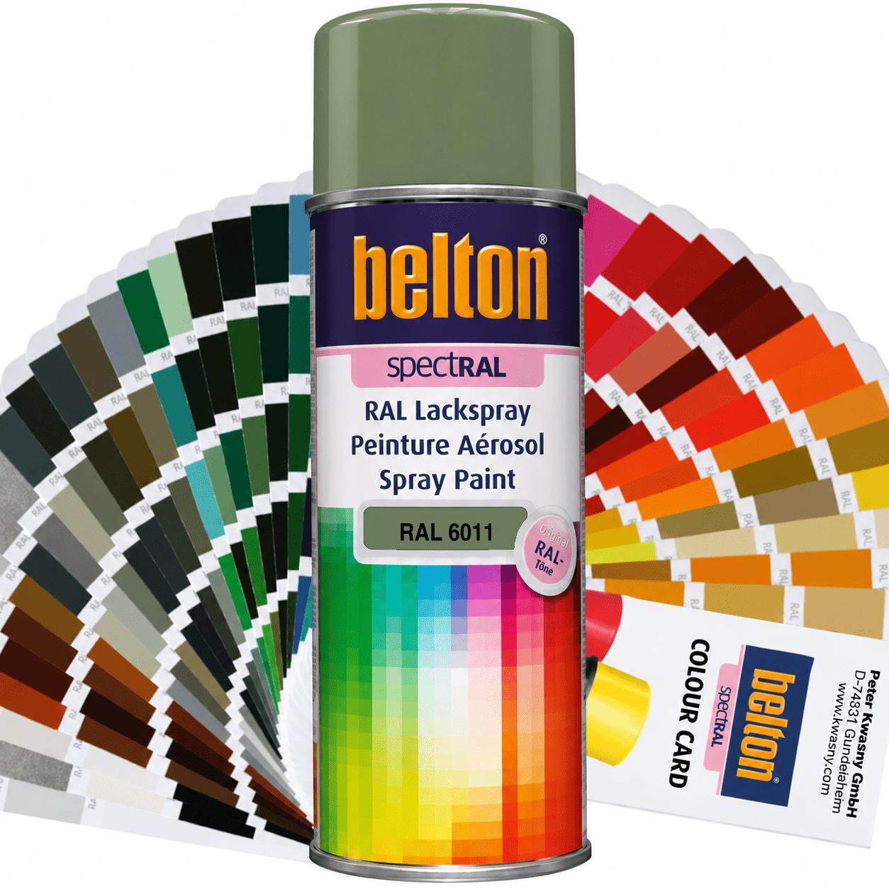 belton SpectRAL Lackspray RAL 6011 Resedagrün matt 324408 – 400 ml RAL-Farbspray für Innen & Außen