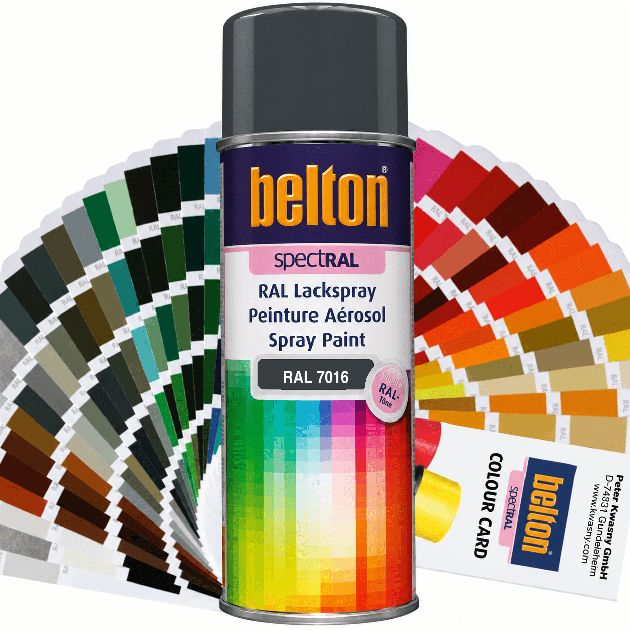 belton SpectRAL Lackspray RAL 7016 Anthrazitgrau seidenglänzend 324313 – 400 ml RAL-Farbspray für Innen & Außen