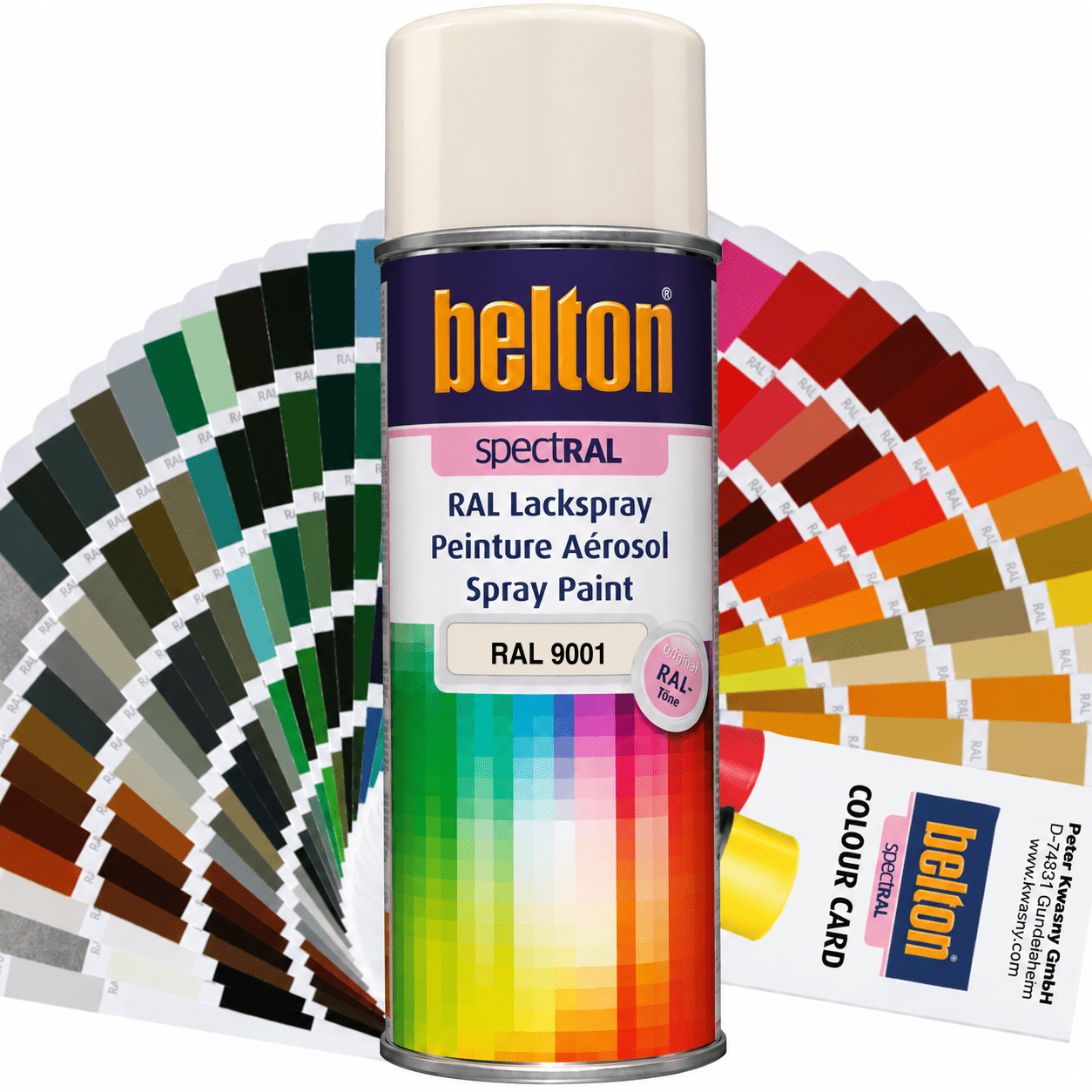 belton SpectRAL Lackspray RAL 9001 Cremeweiß hochglänzend 324183 – 400 ml RAL-Farbspray für Innen & Außen
