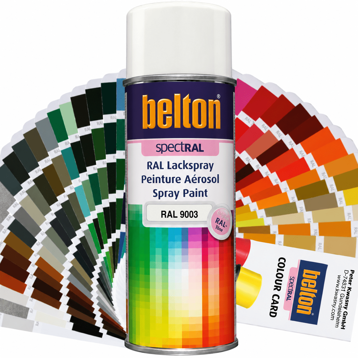 belton SpectRAL Lackspray RAL 9003 Signalweiß hochglänzend 324213 – 400 ml RAL-Farbspray für Innen & Außen