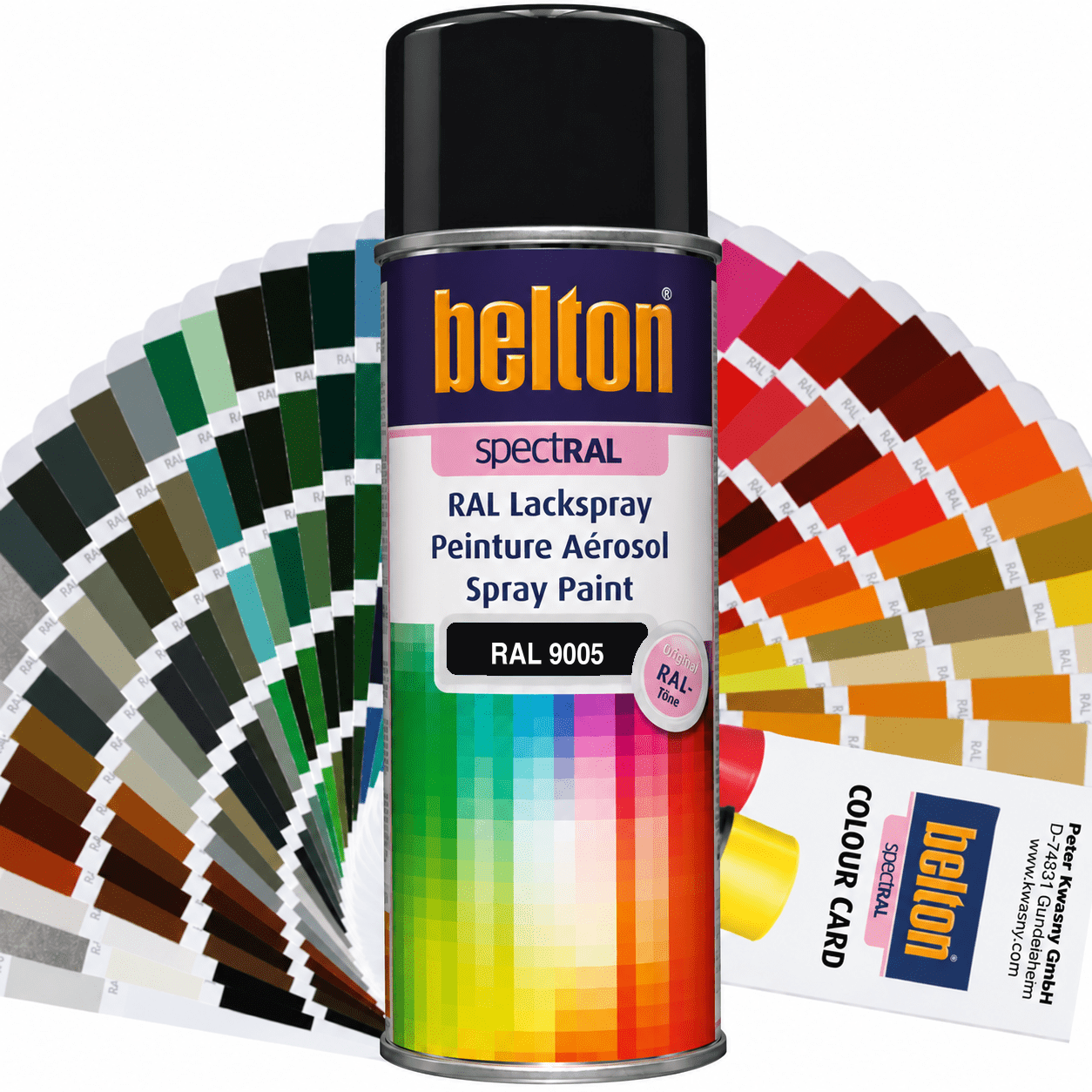 belton SpectRAL Lackspray RAL 9005 Tiefschwarz matt 324411 – 400 ml RAL-Farbspray für Innen & Außen